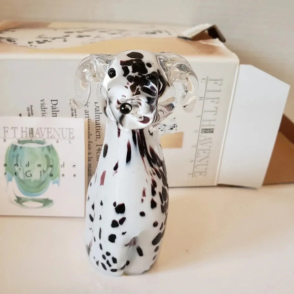 Fifth Avenue Crystal Dalmatian Dog Figurine,Handmade Art  Glass. - Picture 3 of 13